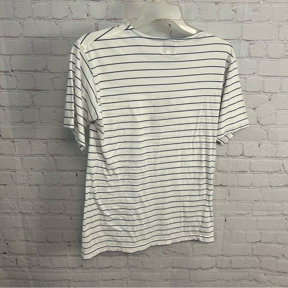 Vintage preppy nautical "Bye Bye" PTO Vallarta navy striped top gold anchor - Picture 4 of 6